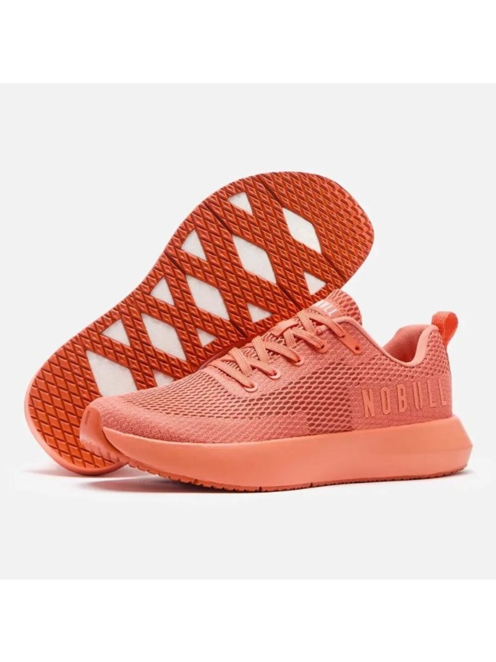 NOBULL Allday Knit Sneakers Coral Unisex M8 W9.5 Training Trainers Shoes
